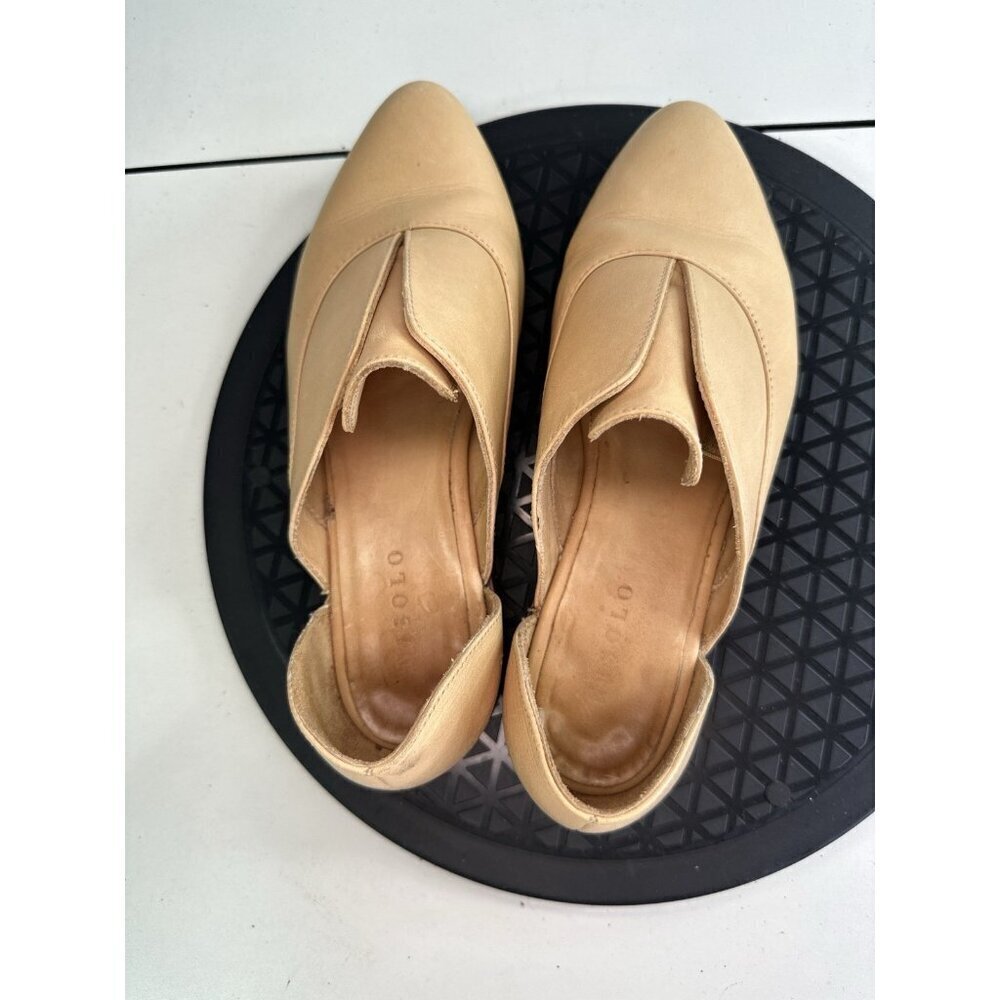 Nisolo Brandy Beige Leather Emma d'Orsay Oxford Flat Slip On Point Toe Sz 6 - Picture 4 of 7